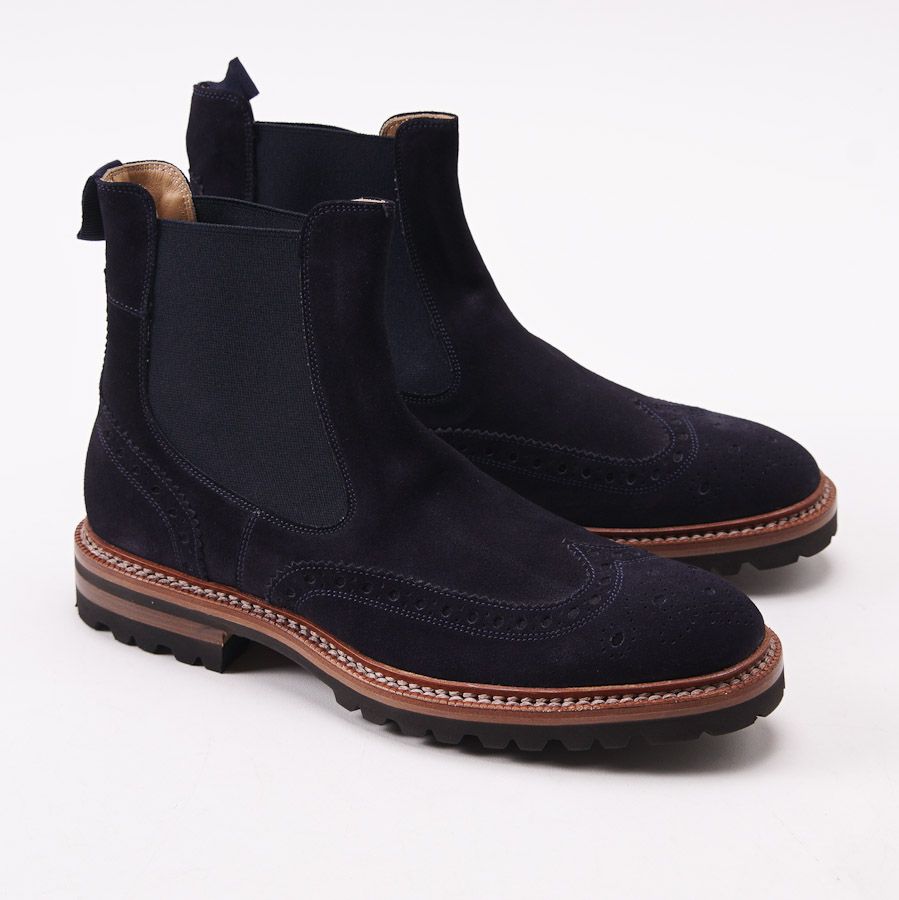 mens blue wingtip boots